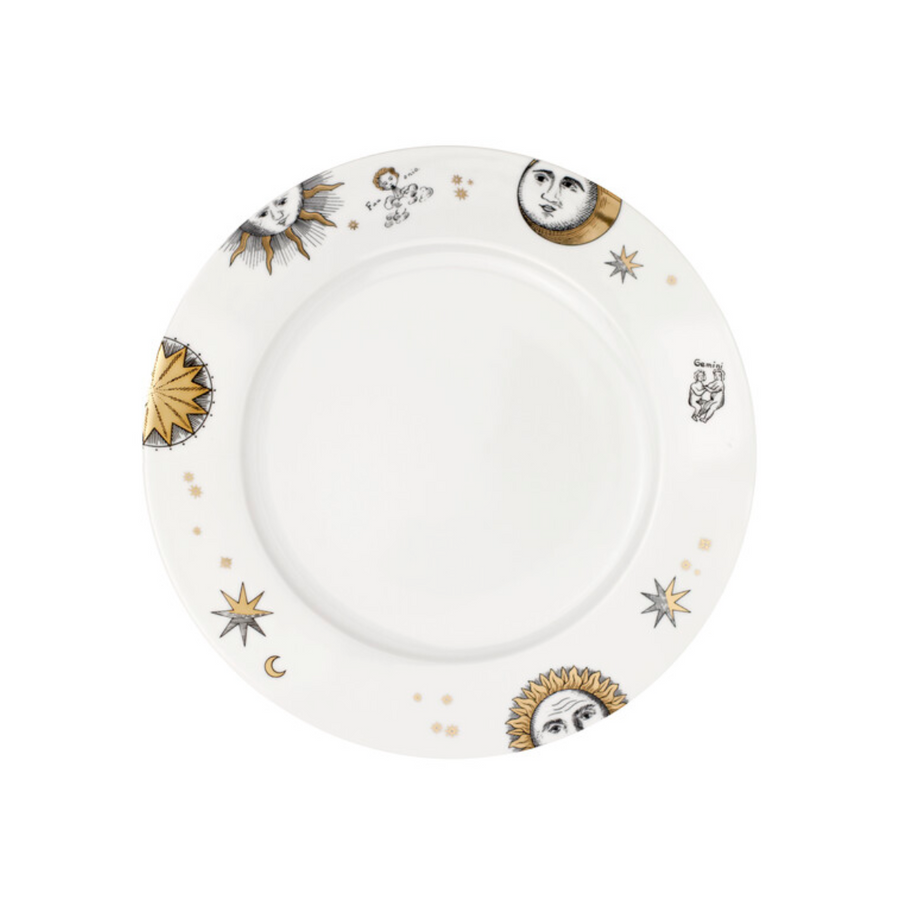 Leclaireur Los Angeles - Fornasetti | Set 12 plates Astronomici gold/black/white - Fornasetti