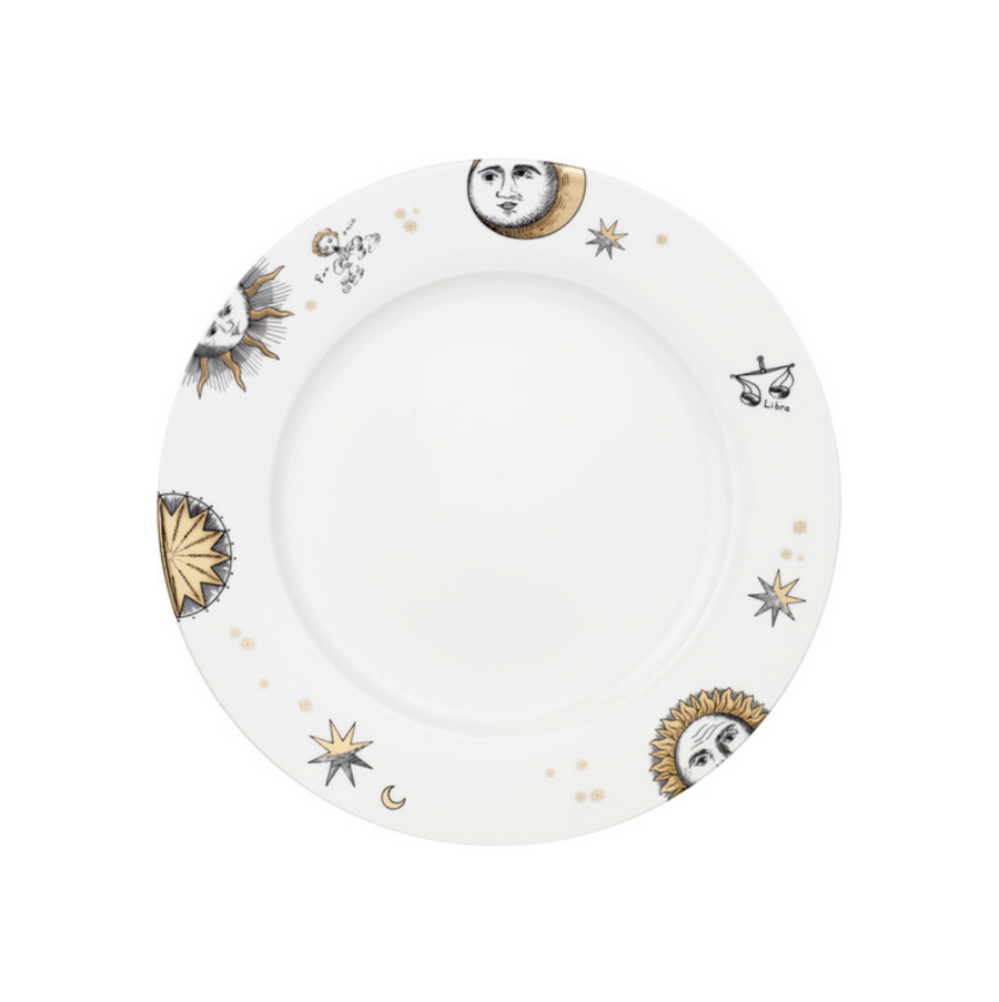Leclaireur Los Angeles - Fornasetti | Set 12 plates Astronomici gold/black/white - Fornasetti