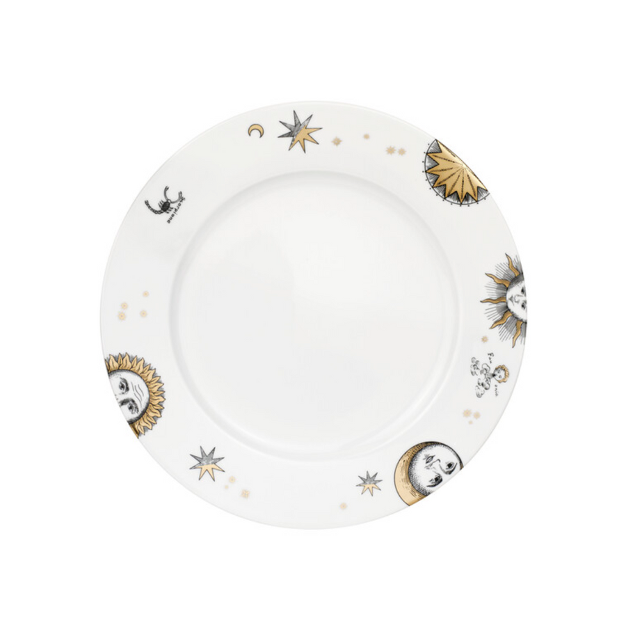 Leclaireur Los Angeles - Fornasetti | Set 12 plates Astronomici gold/black/white - Fornasetti
