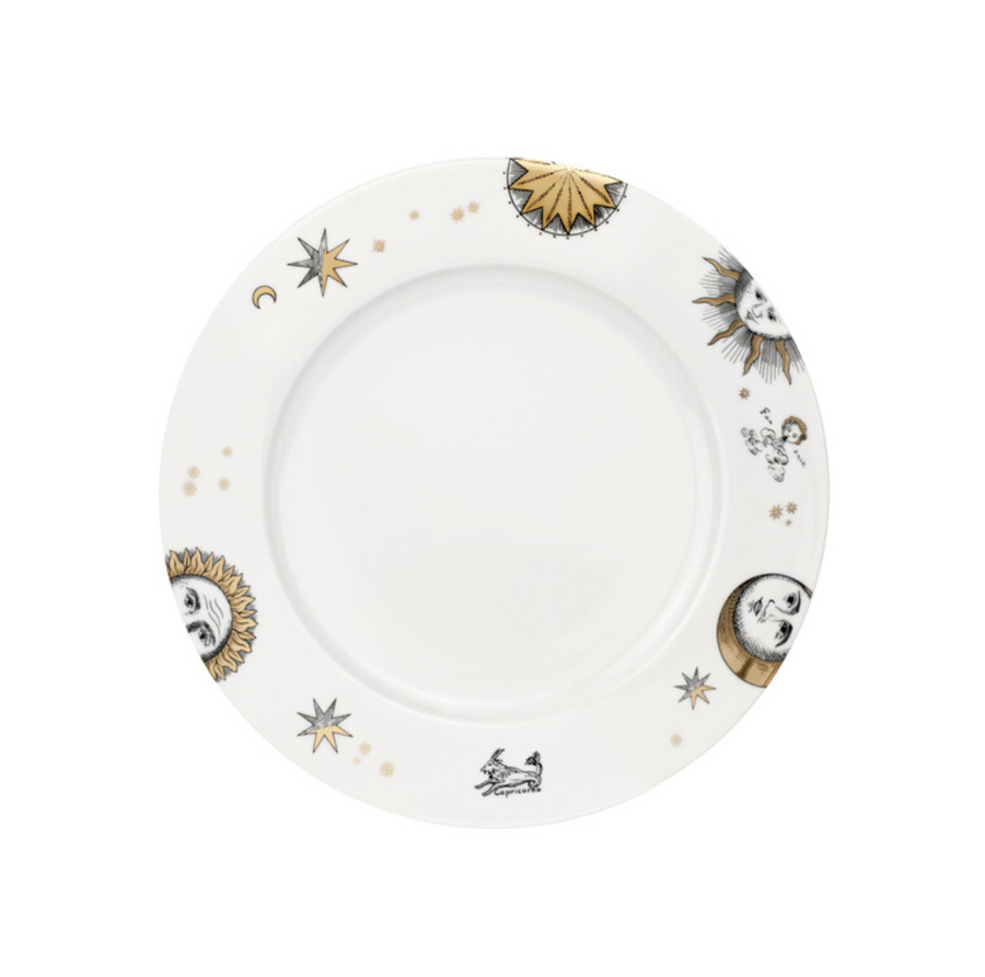 Leclaireur Los Angeles - Fornasetti | Set 12 plates Astronomici gold/black/white - Fornasetti