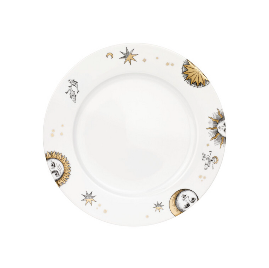 Leclaireur Los Angeles - Fornasetti | Set 12 plates Astronomici gold/black/white - Fornasetti