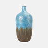 Blue and brown vase by Aldo Londi