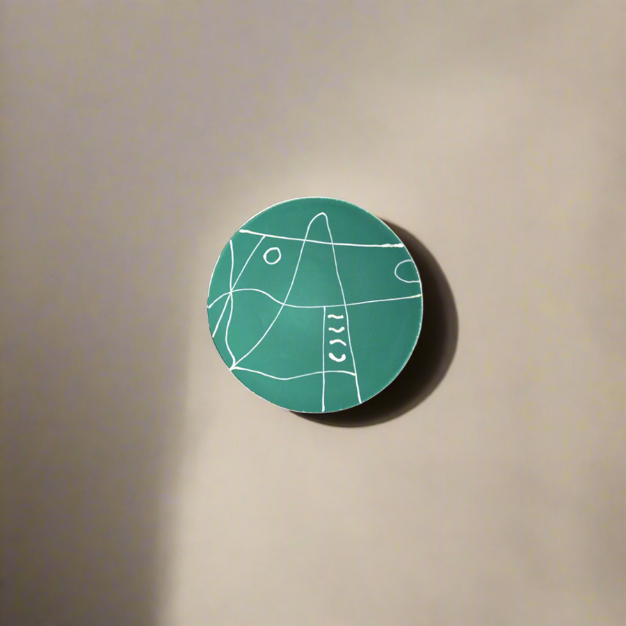 Leclaireur Los Angeles - Agnes Sandahl | Abstract Appetizer/Dessert Plate in Dark Green (Mono) - Agnes Sandahl