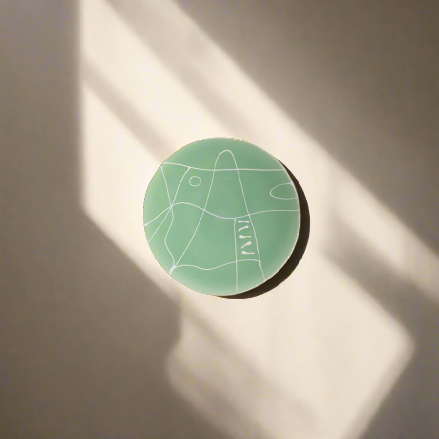 Agnes Sandahl | Abstract Appetizer/Dessert Plate in Light Green (Mono)