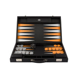 Geoffrey Parker | Carbon Fibre Backgammon in Black/Orange
